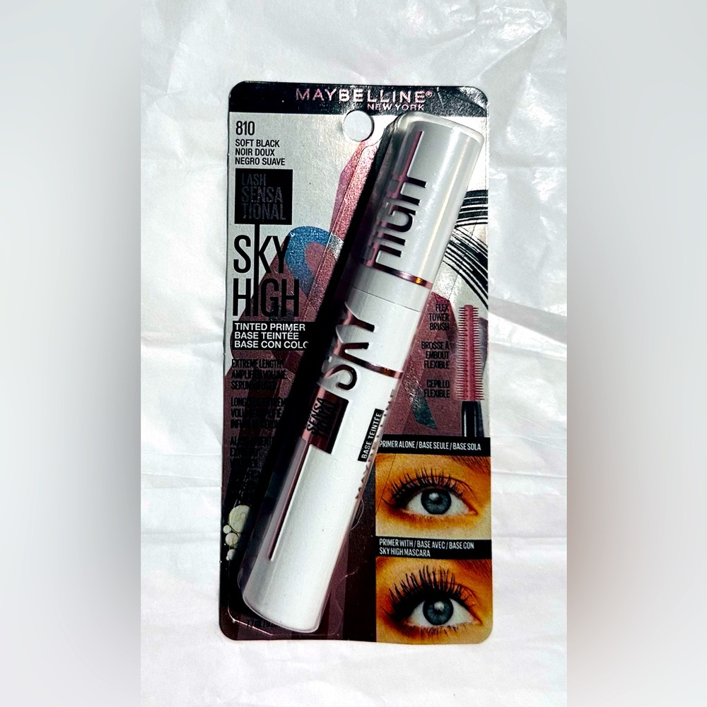 Maybelline Sky High Tinted Primer NIP #810 Soft Black w/ Flex Tower Brush